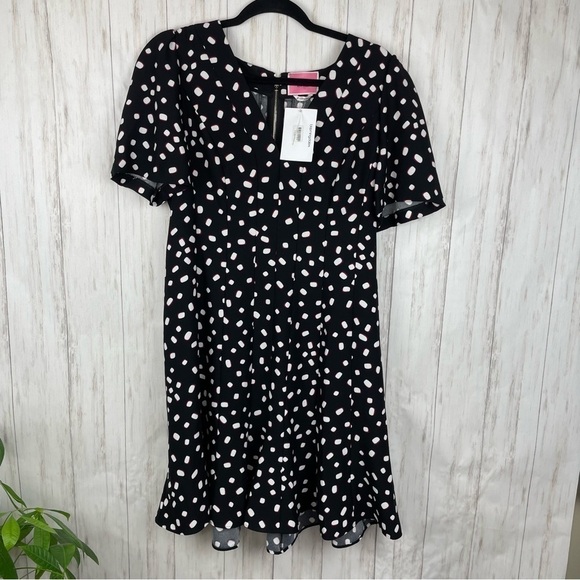 Kate Spade NWT black and white polka dot dress size 10